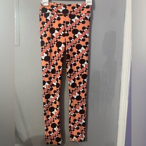 Kids Lularoe pink and orange Minnie Mouse leggings